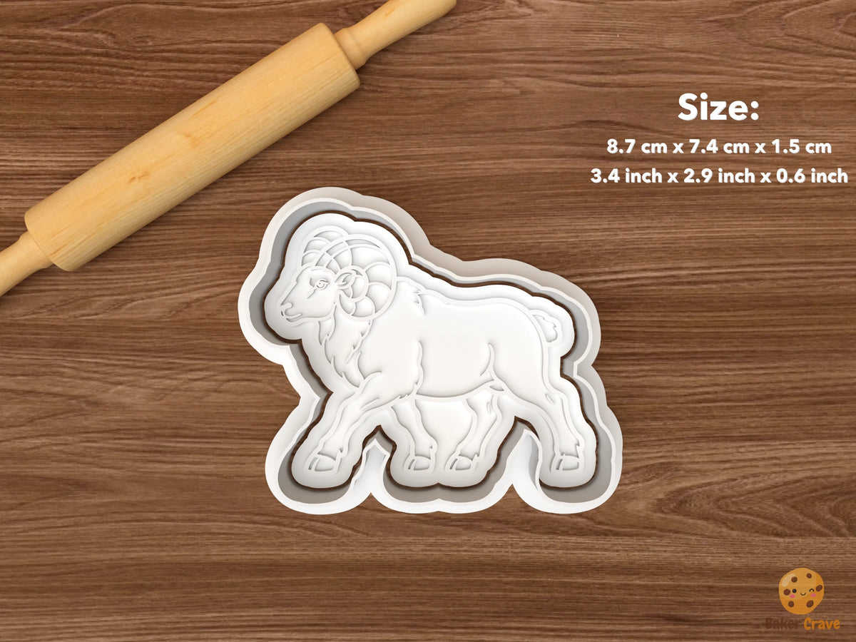 Ram Cookie Cutter Set - single walking side view ram