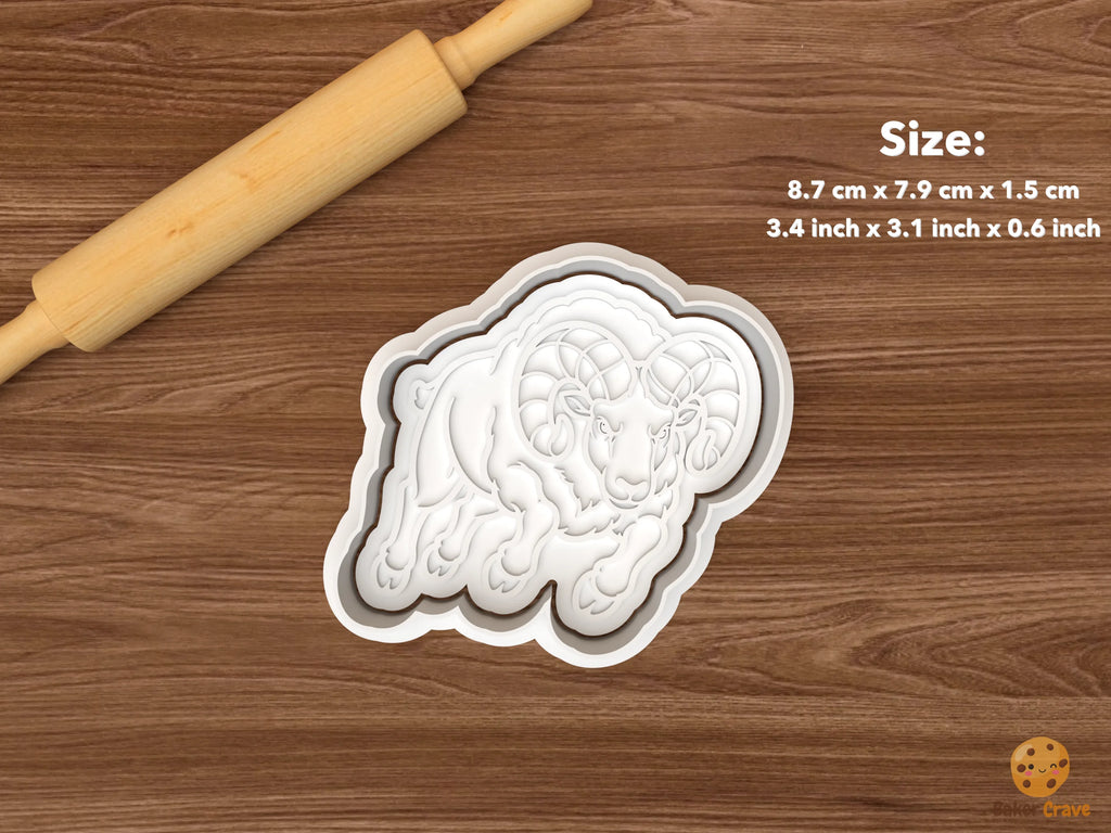 Ram Cookie Cutter Set STL File - single leaping ram