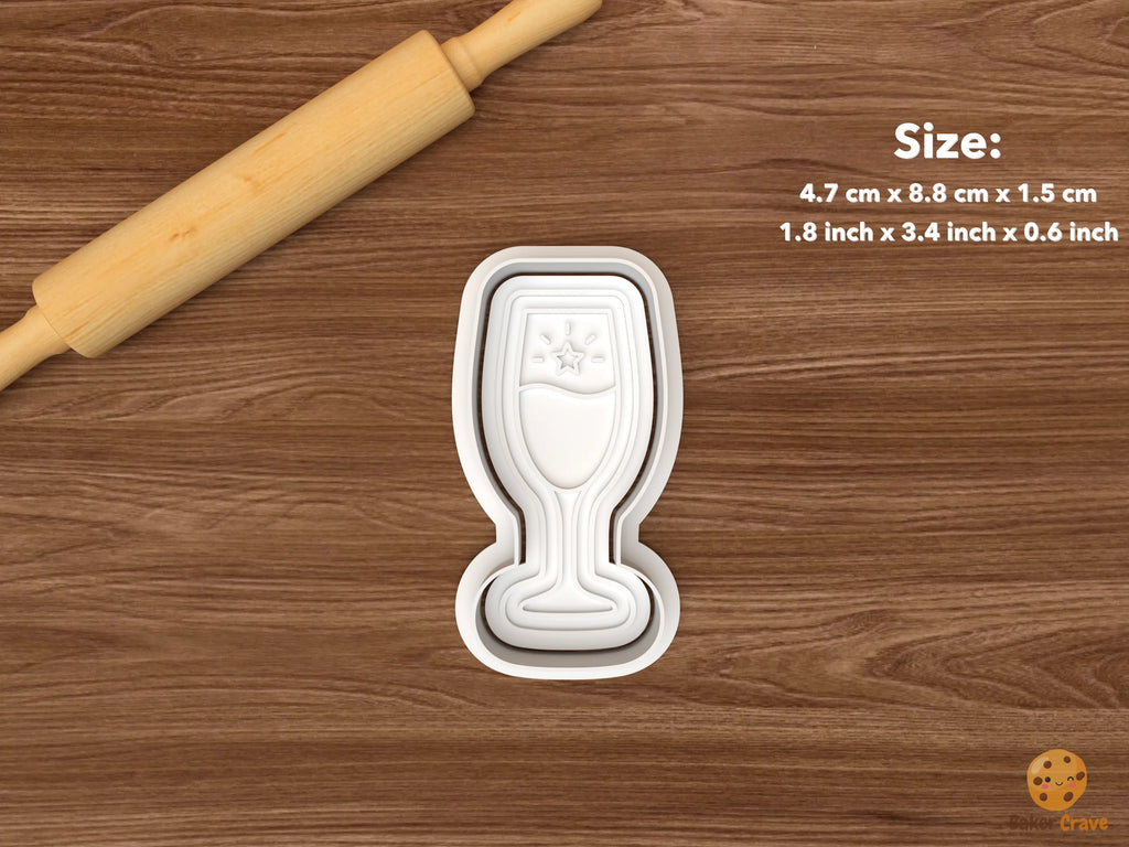 Real Estate Closing Cookie Cutter Set STL File - single champagne glass