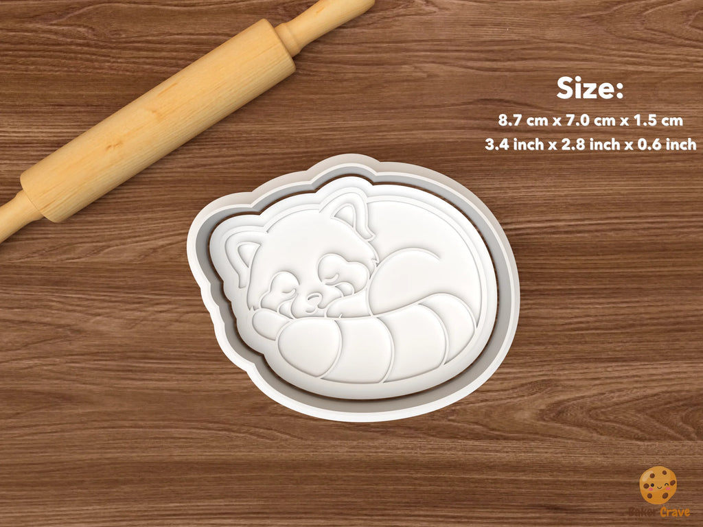Red Panda Cookie Cutter Set STL File - single sleeping red panda