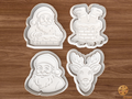 Reindeer and santa Cookie Cutter Set STL File - reindeersanta1fix