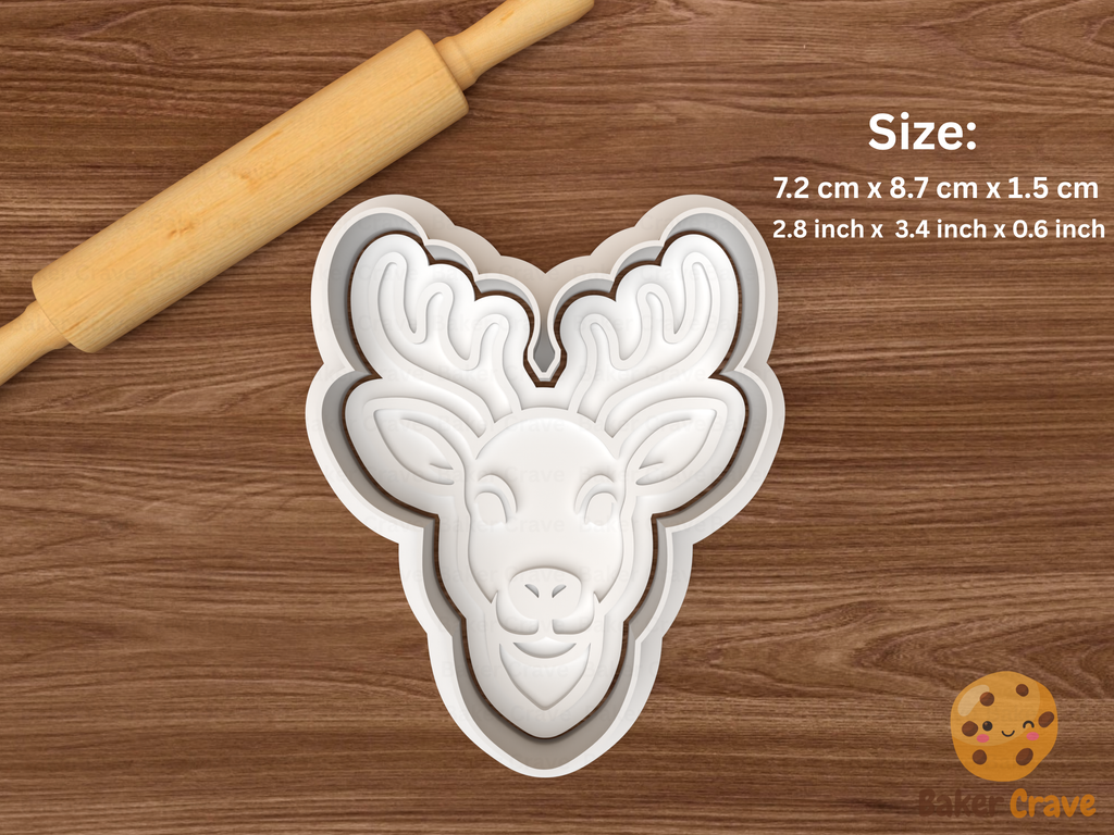 Reindeer and santa Cookie Cutter Set STL File - reindeersanta5fix