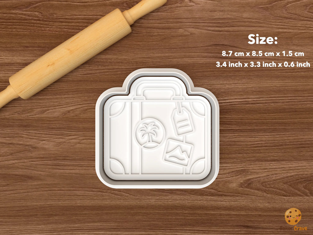 Retirement Party Cookie Cutter Set STL File - single travel suitcase