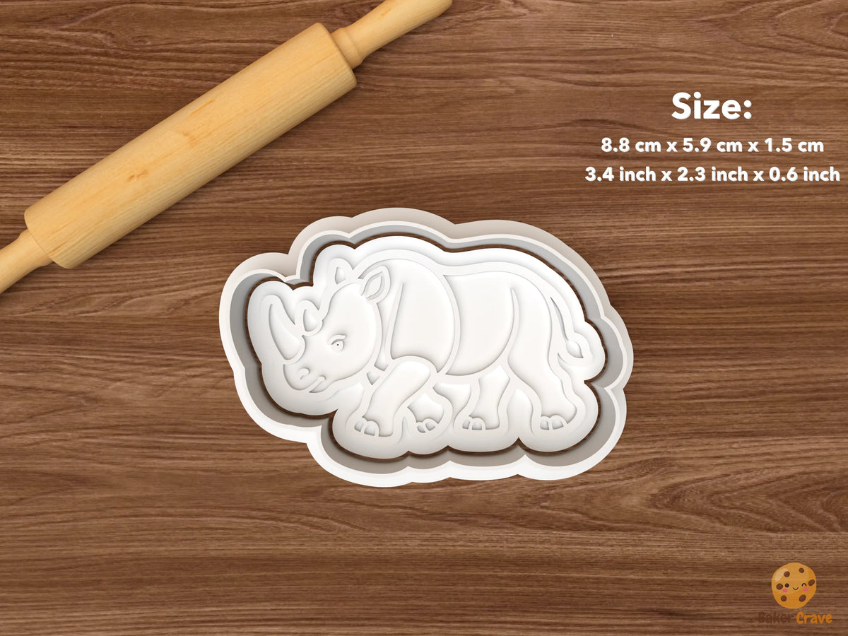 Rhino Cookie Cutter Set - single walking rhino