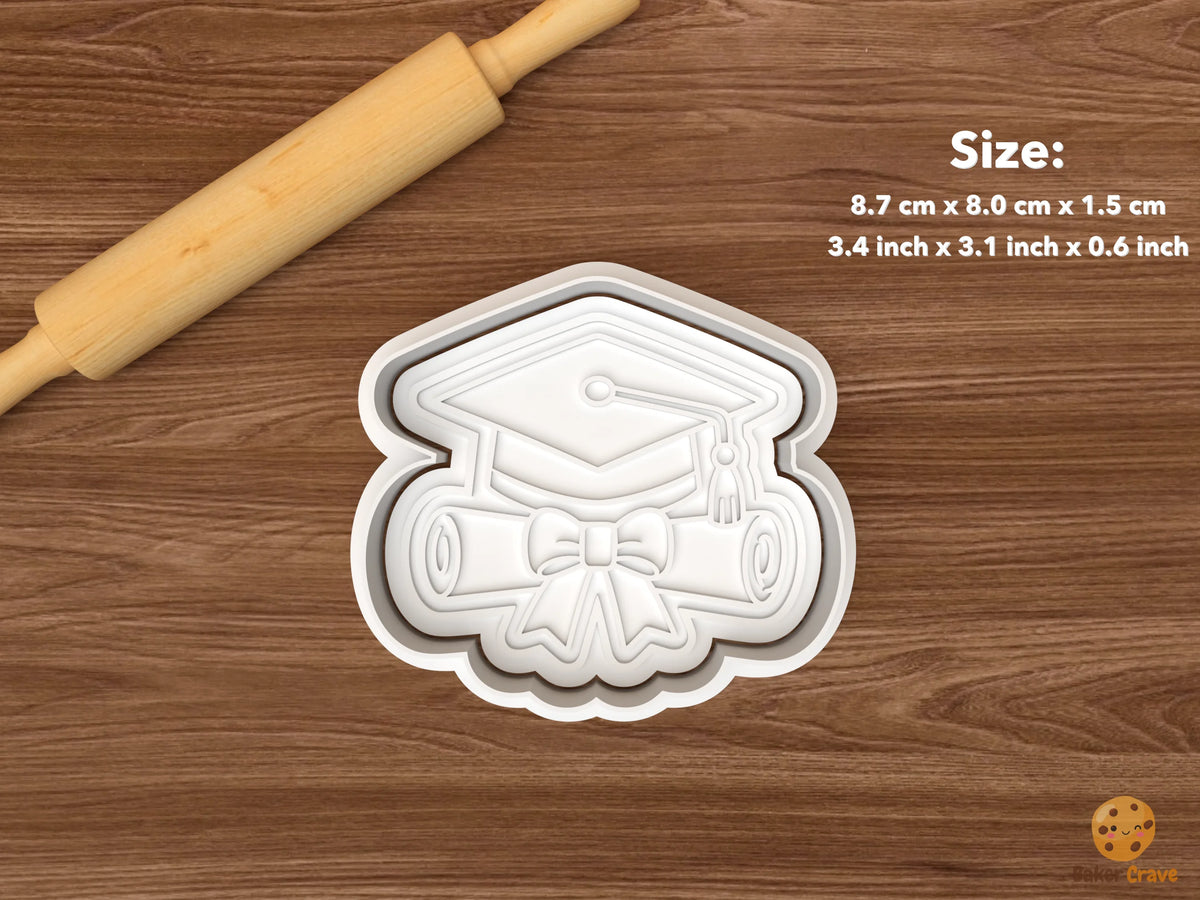 RN Graduation Cookie Cutter Set STL File - single graduation cap diploma