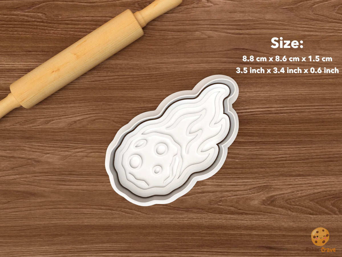 Rocket & Meteor Space Cookie Cutter Set - single flaming meteorite