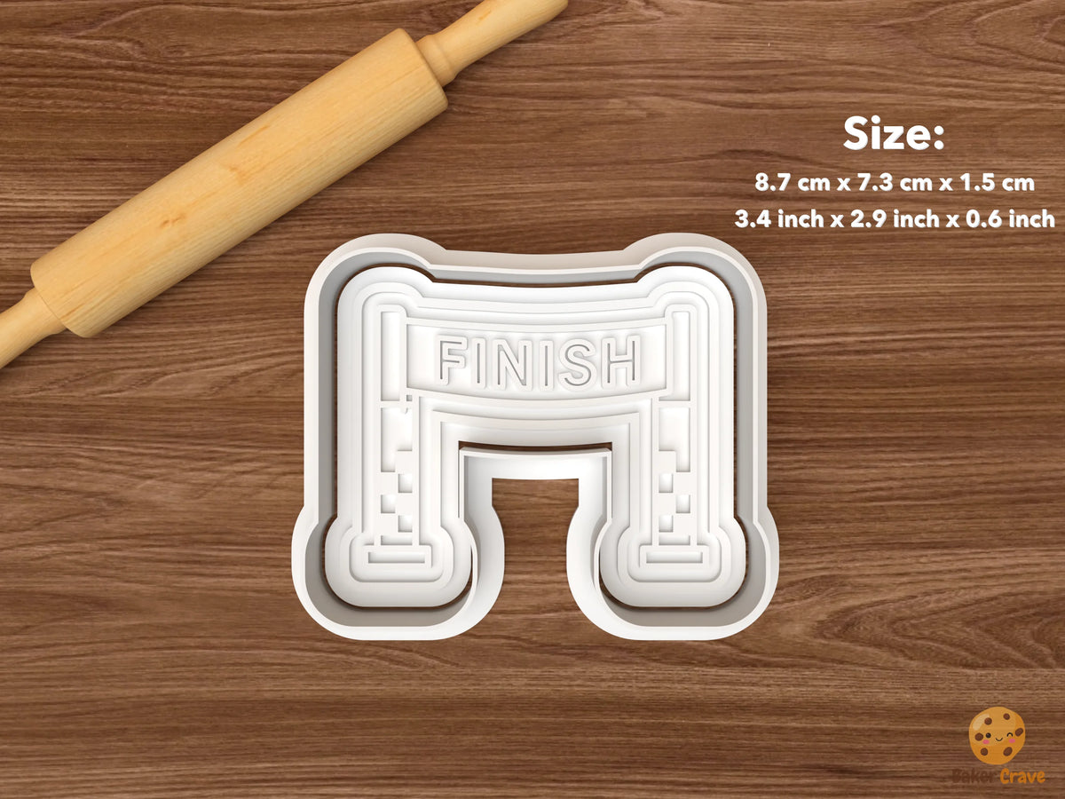 Running Marathon Cookie Cutter Set - single finish line