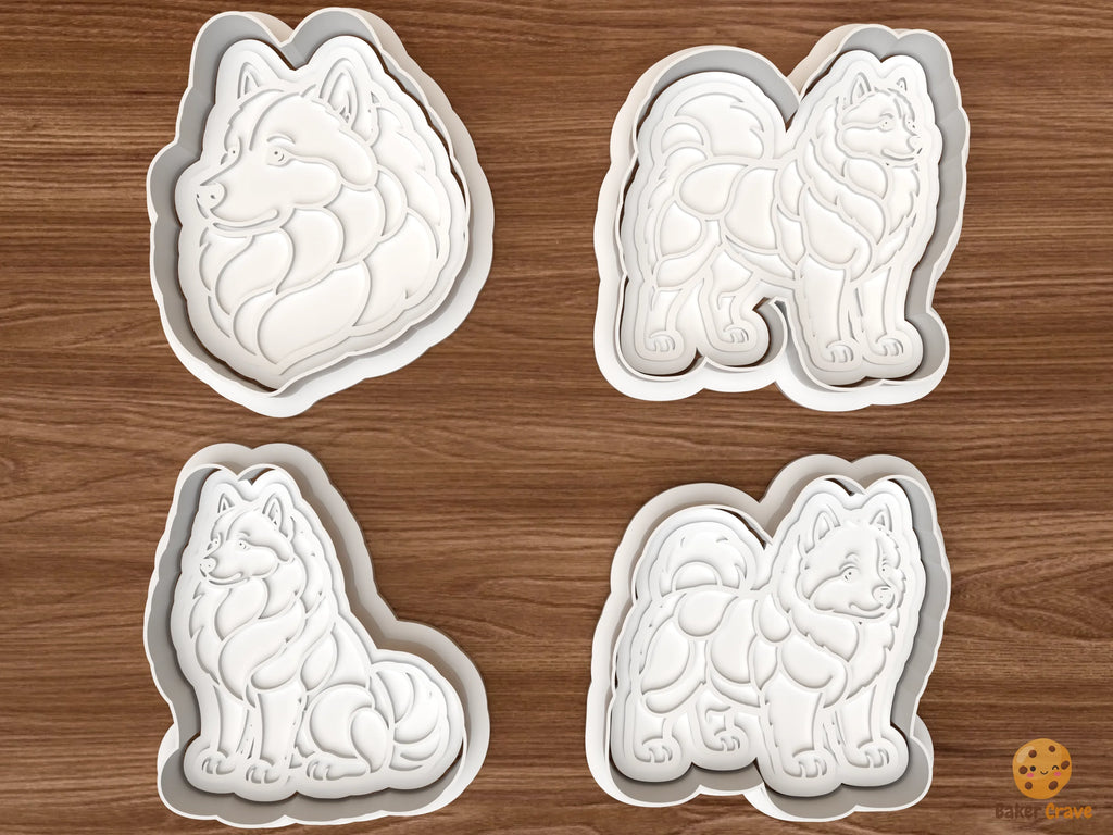 Samoyed Dog Cookie Cutter Set STL File - 01 set main
