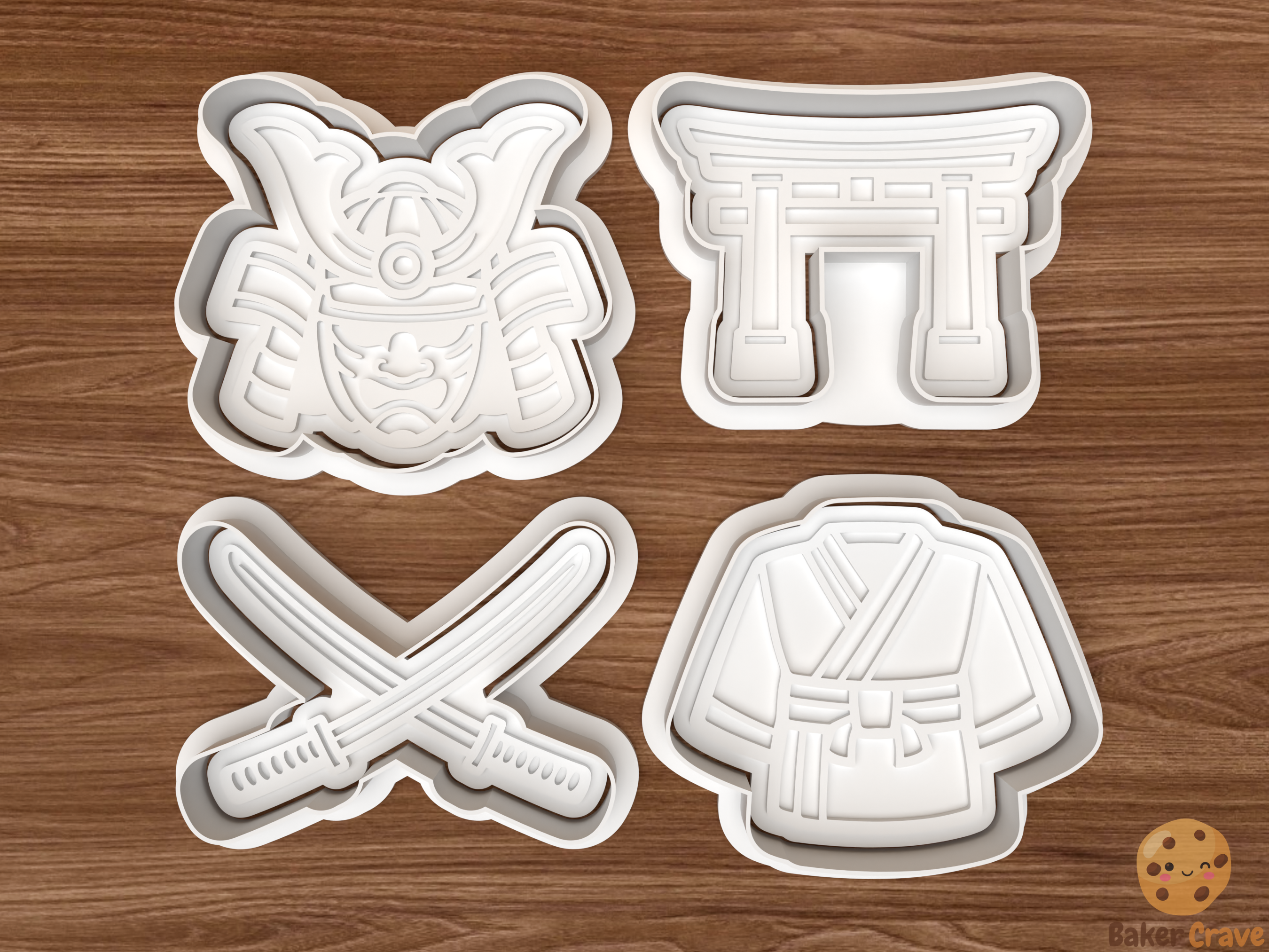 Samurai Cookie Cutter Set STL File - samurai1