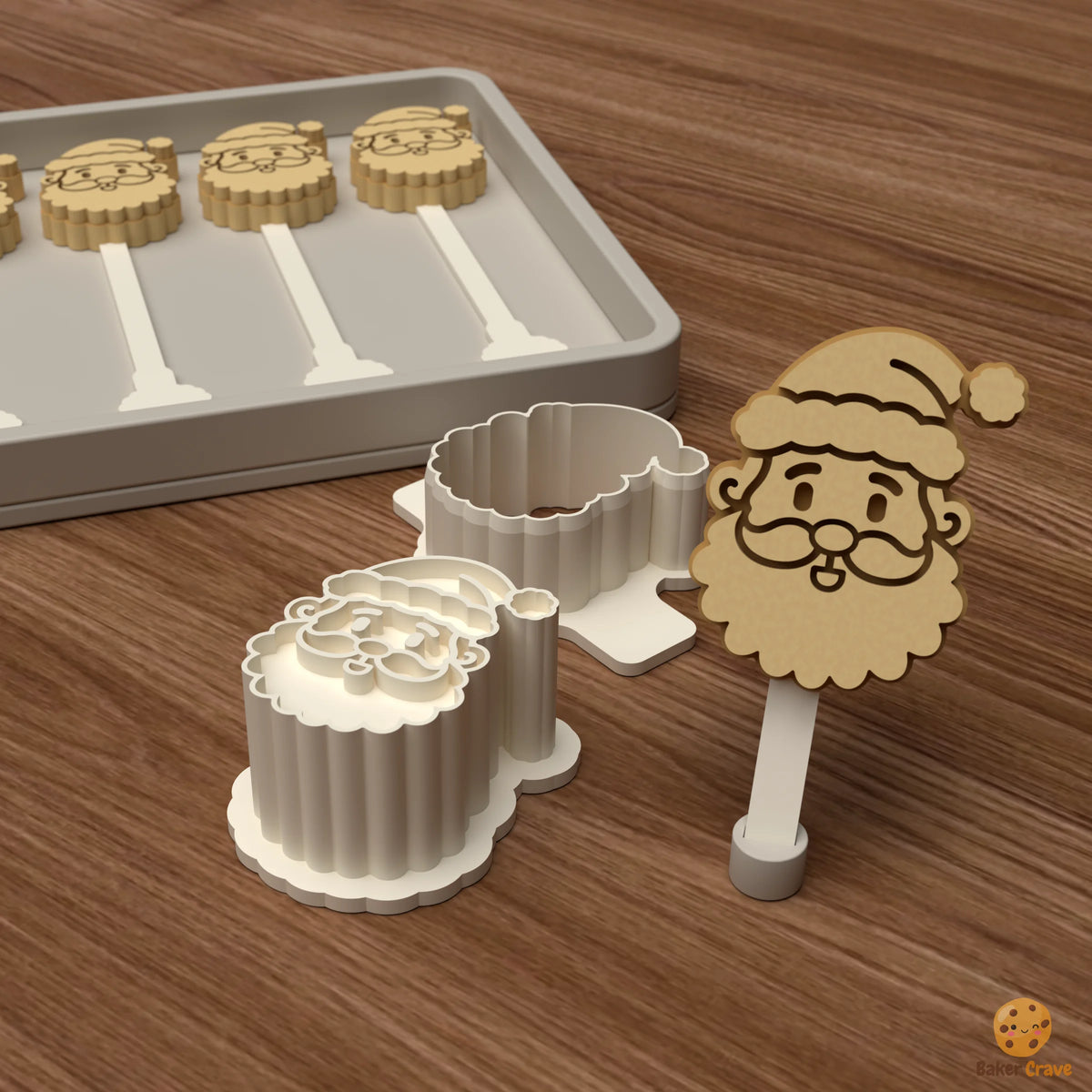Santa Cake Pop Mold STL File