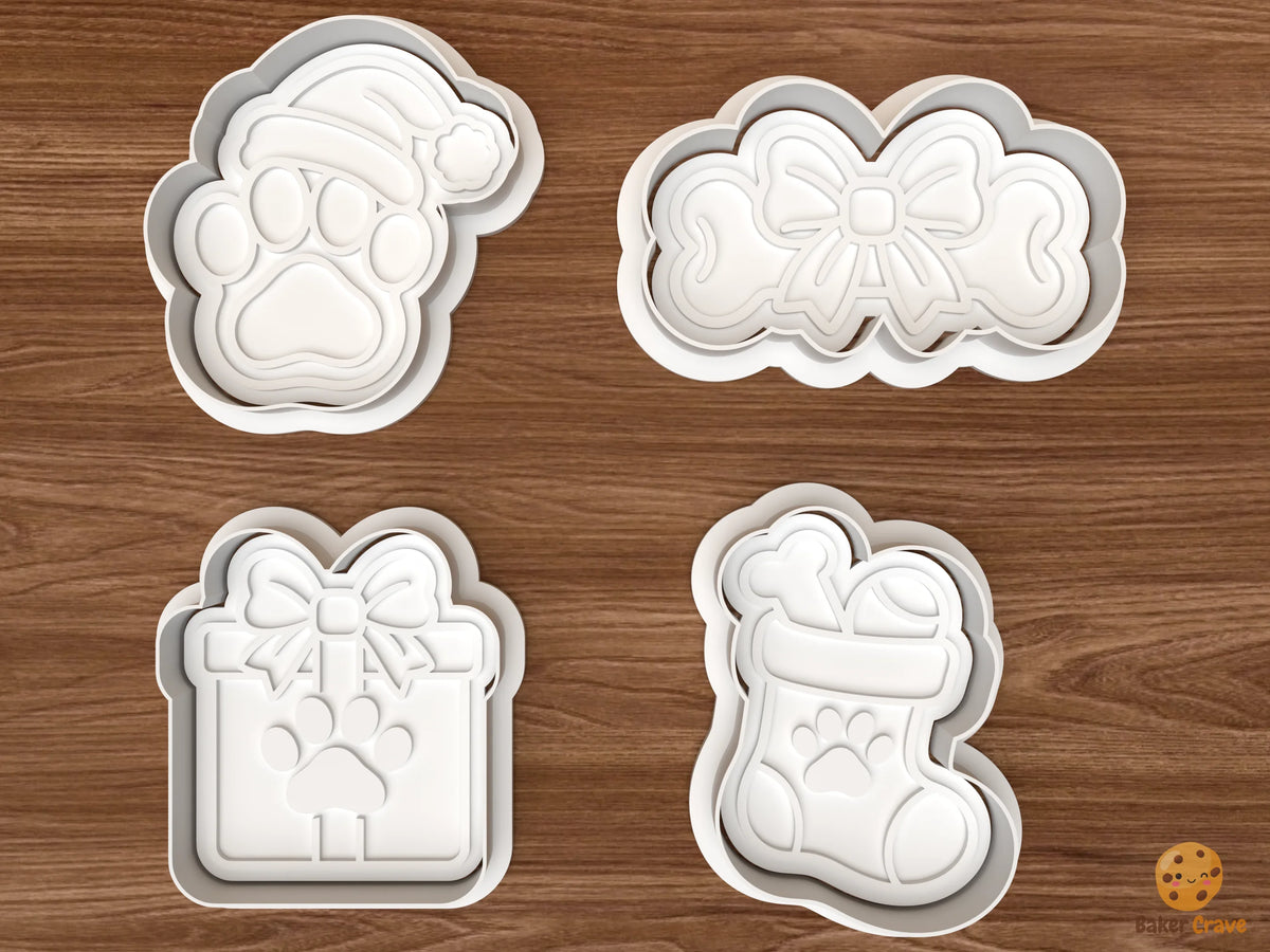 Santa Paws Cookie Cutter Set STL File