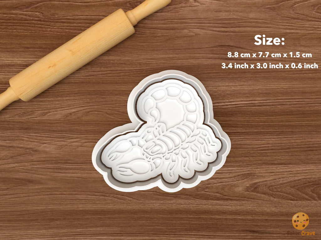 Scorpion Cookie Cutter Set STL File - single scorpion side view 2