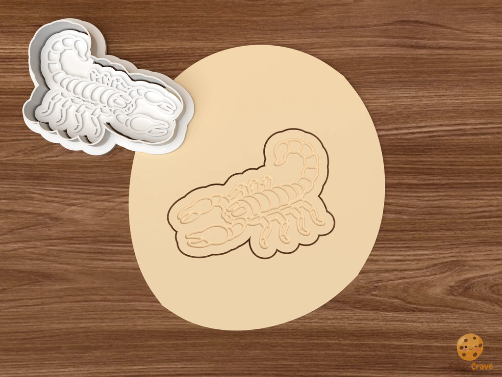 Scorpion Cookie Cutter Set STL File - dough scorpion side view 3