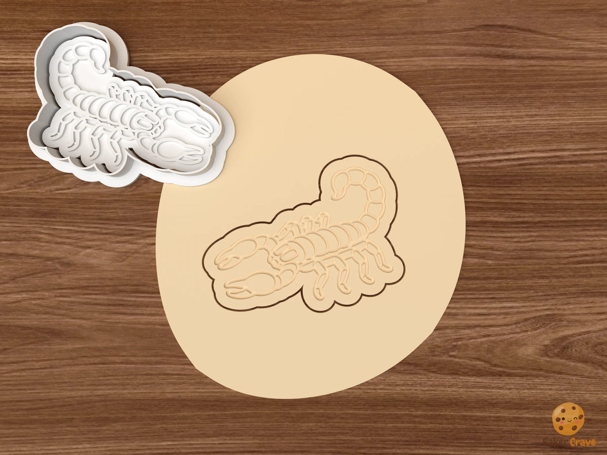Scorpion Cookie Cutter Set - dough scorpion side view 3