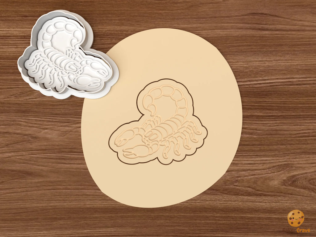 Scorpion Cookie Cutter Set STL File - dough scorpion side view 2