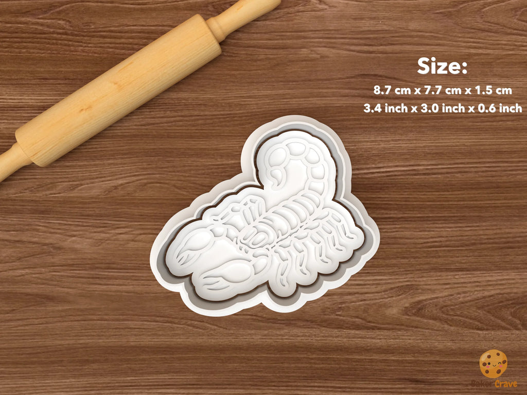 Scorpion Cookie Cutter Set STL File - single scorpion side view 1
