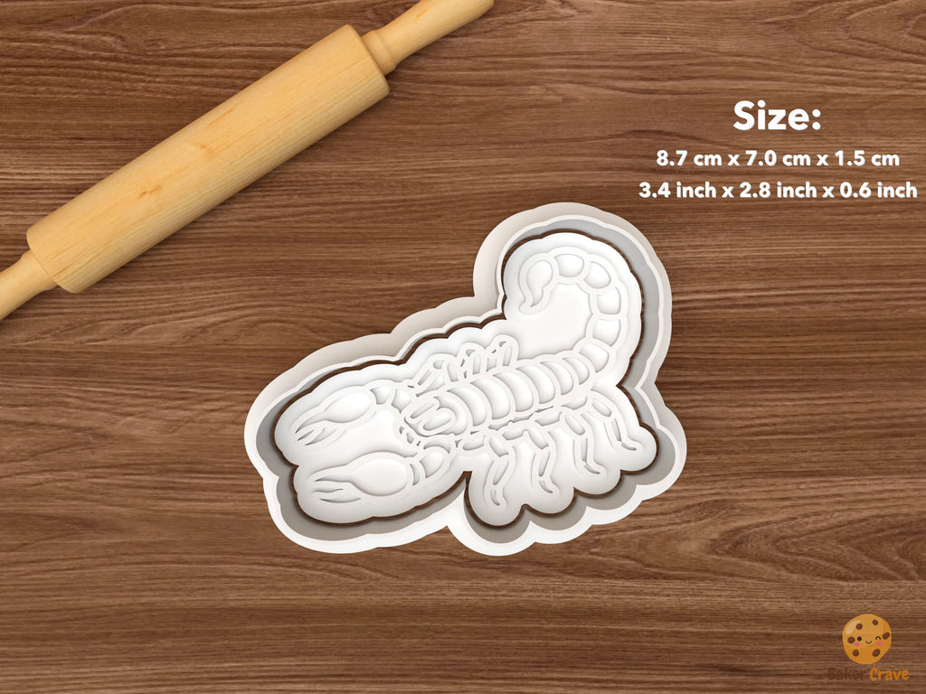 Scorpion Cookie Cutter Set STL File - single scorpion side view 3