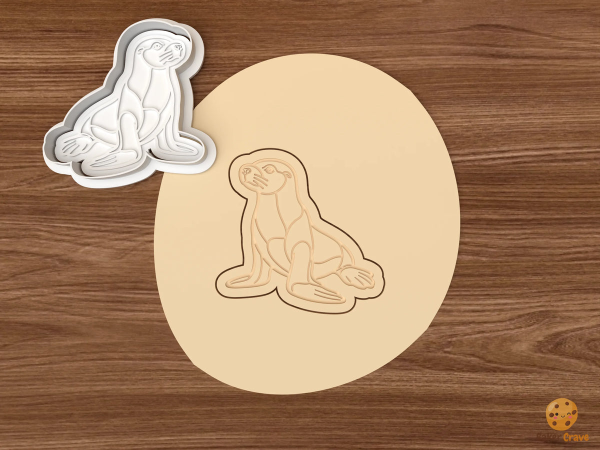 Sea Lion Cookie Cutter Set - dough seated sea lion