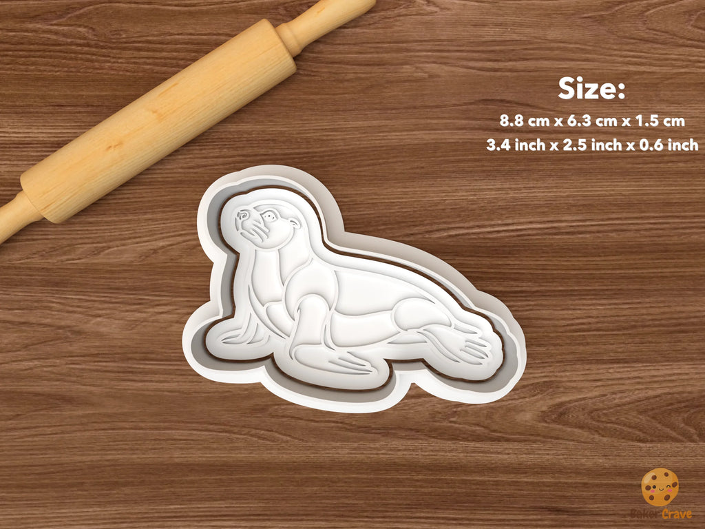 Sea Lion Cookie Cutter Set STL File - single lying sea lion