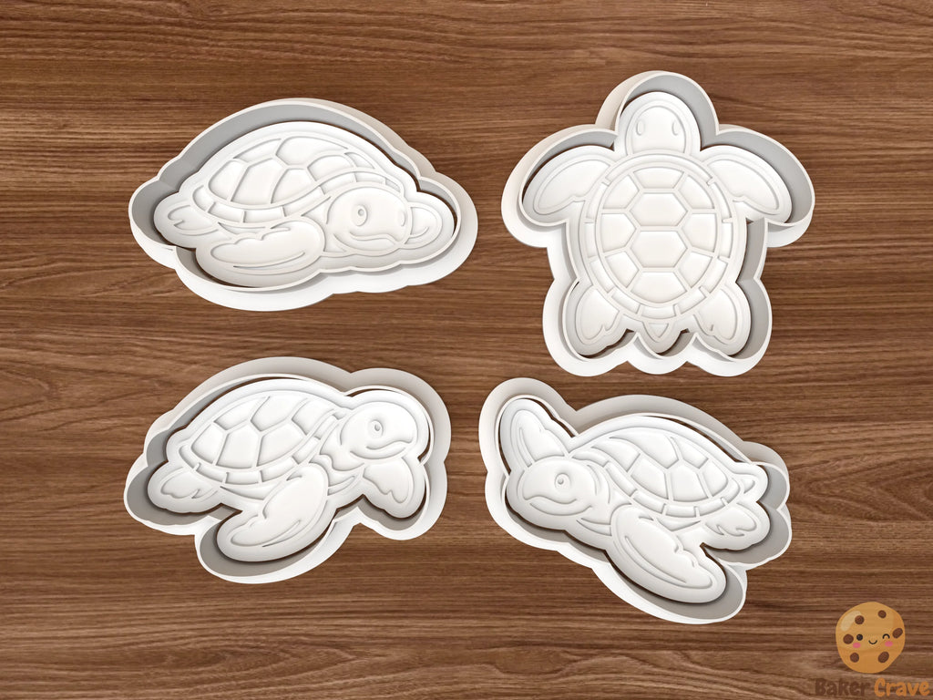 Sea Turtle Cookie Cutter Set STL File - sea1