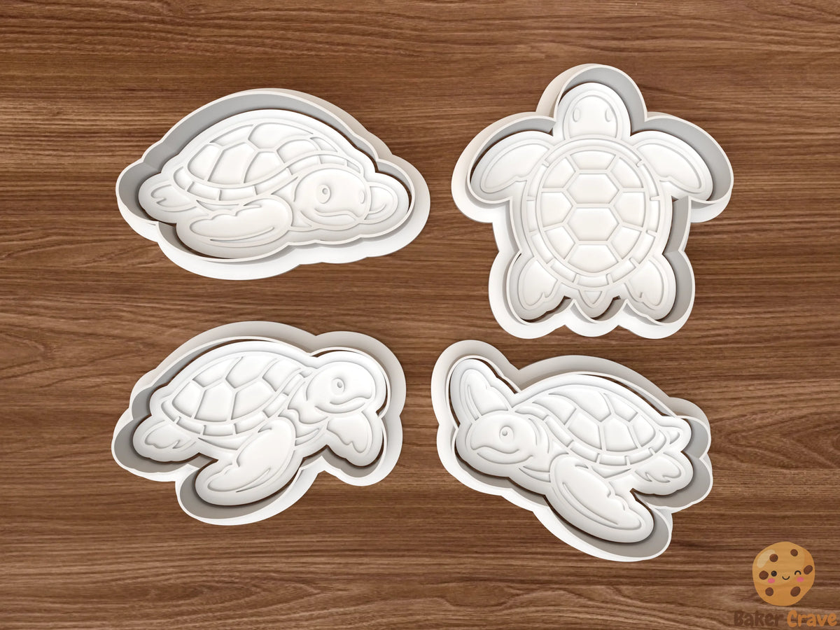 Sea Turtle Cookie Cutter Set STL File - sea1
