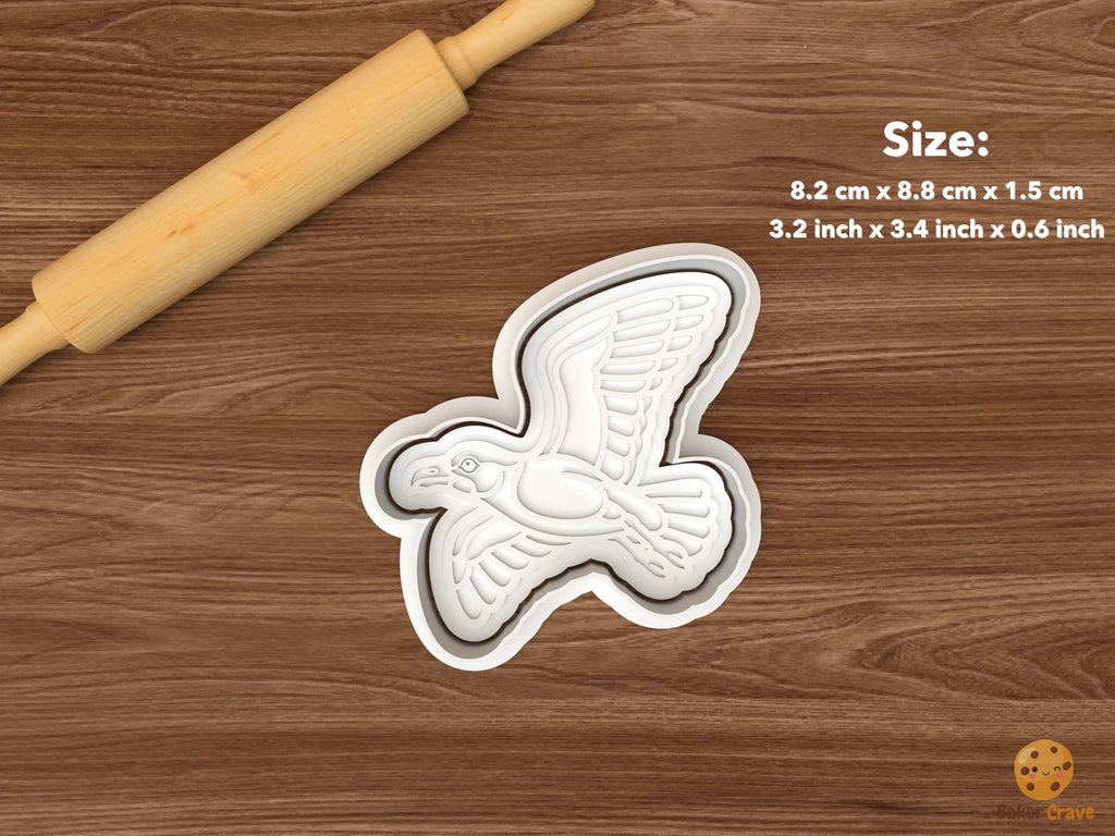 Seagull Cookie Cutter Set STL File - single flying seagull