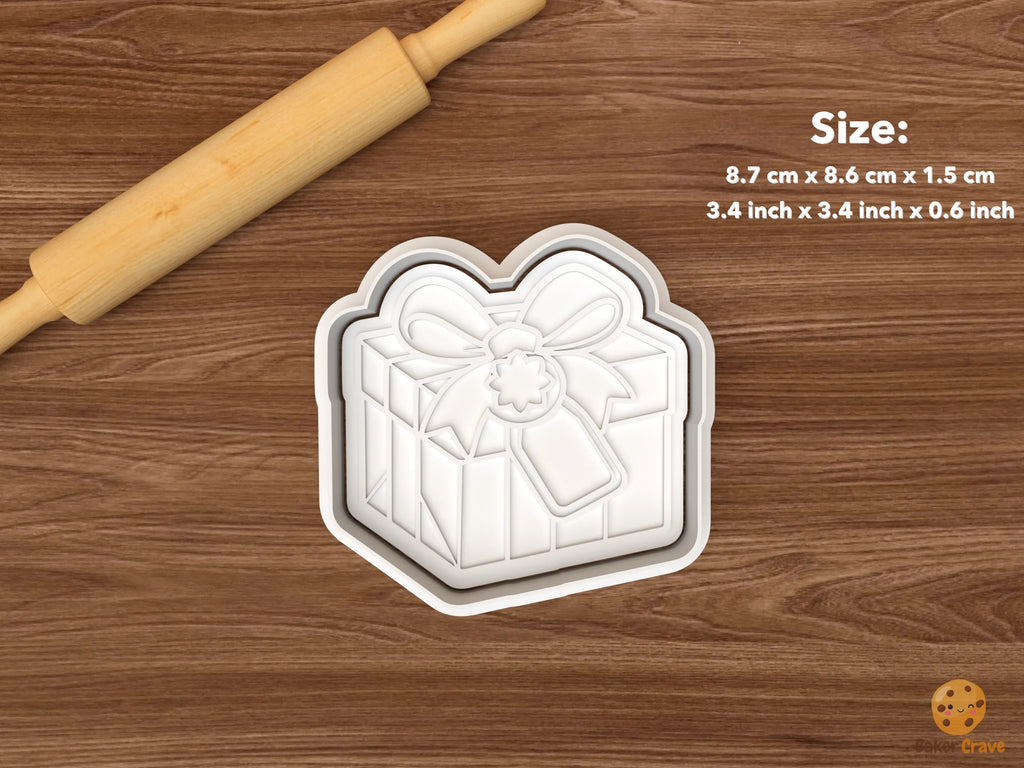 Secret Santa Gift Exchange Cookie Cutter Set STL File - single wrapped present