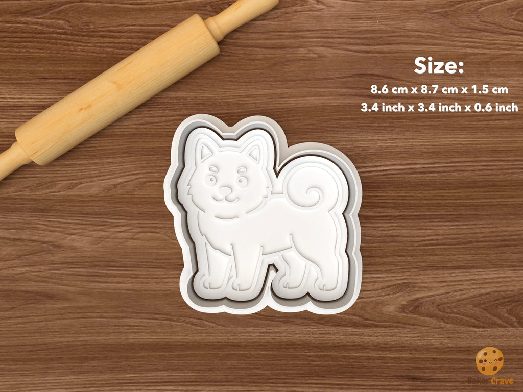 Shiba Inu Cookie Cutter Set STL File - single standing shiba inu