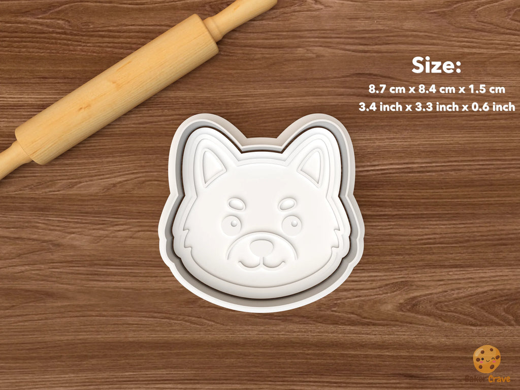 Shiba Inu Cookie Cutter Set STL File - single shiba inu face