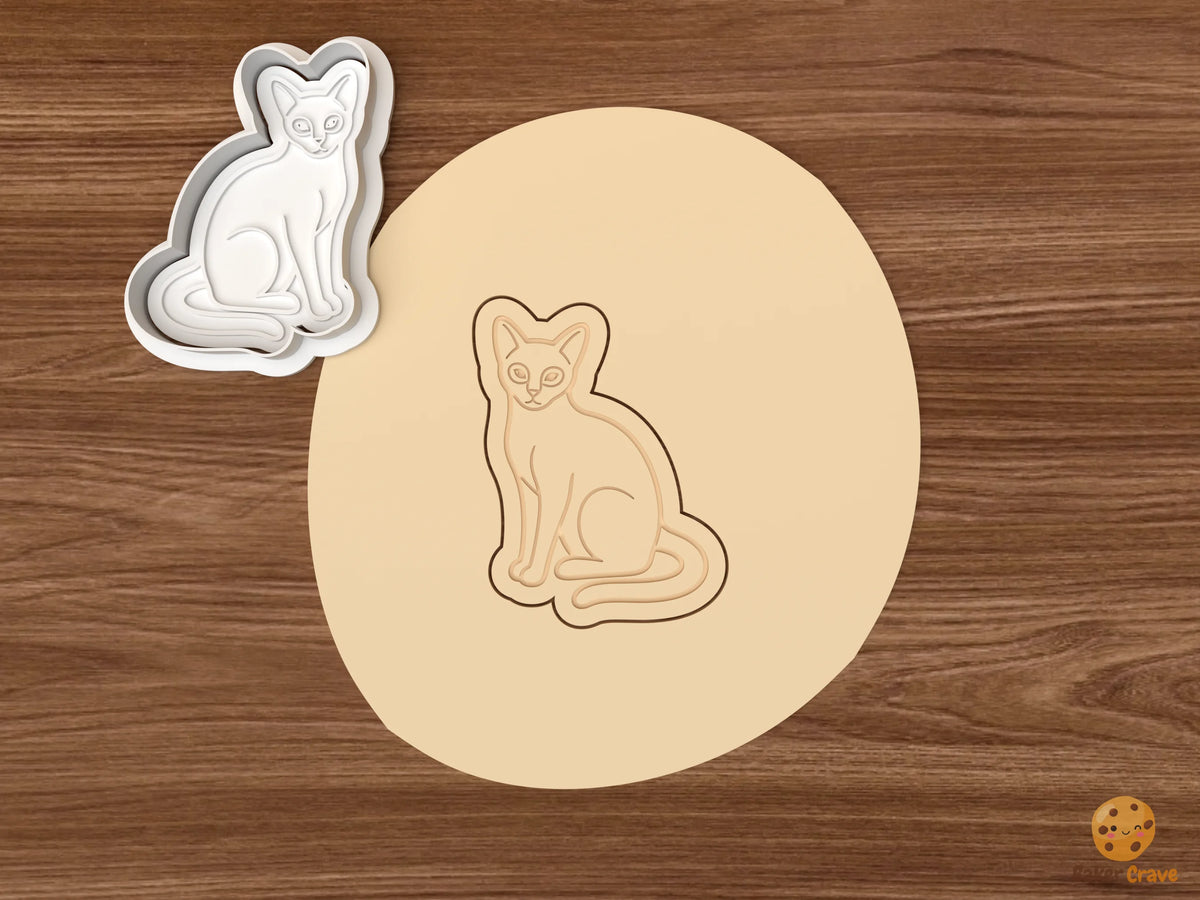 Siamese Cat Cookie Cutter Set - dough sitting siamese cat