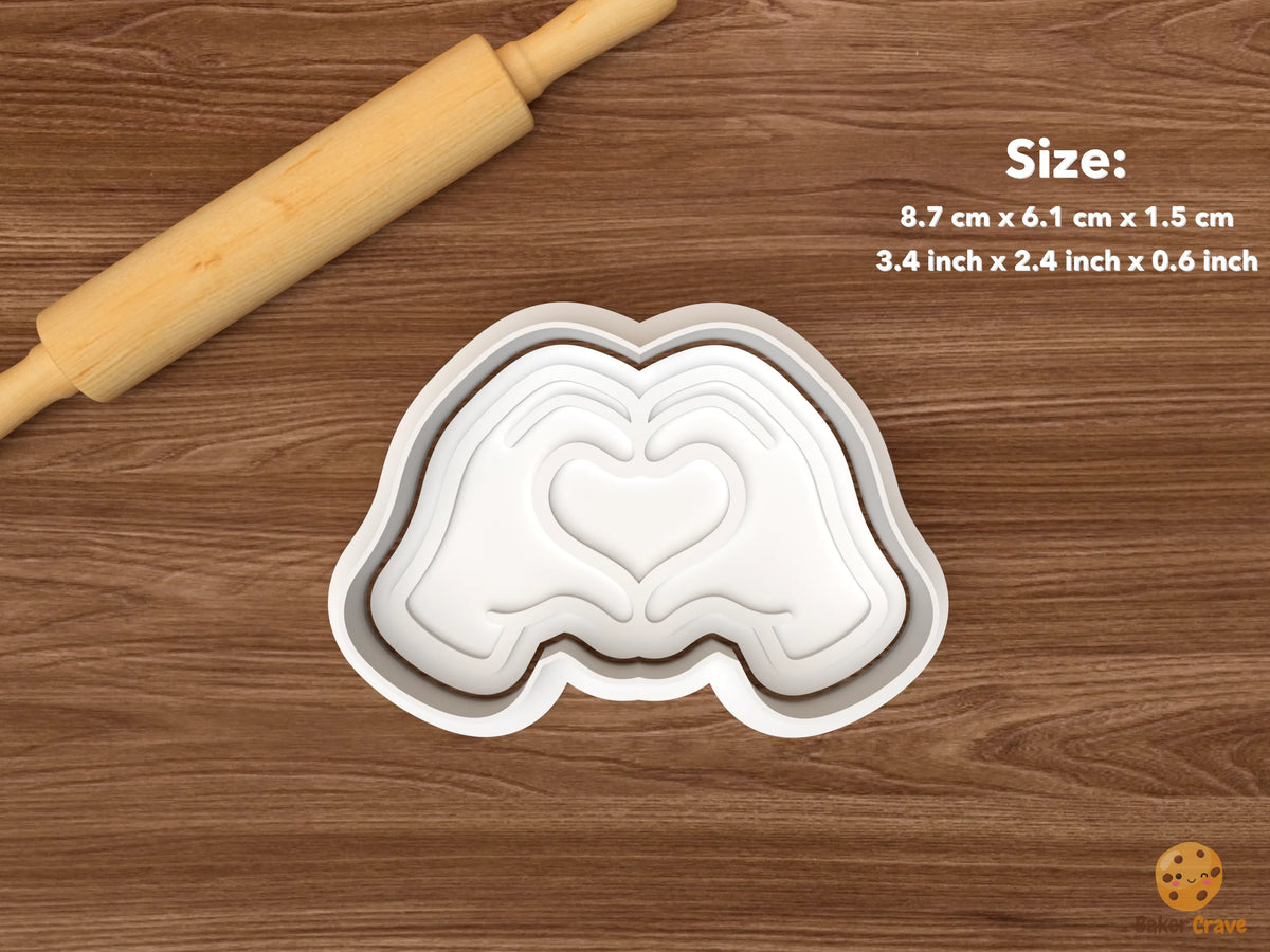 Sign Language Hands Cookie Cutter Set STL File - single heart hands