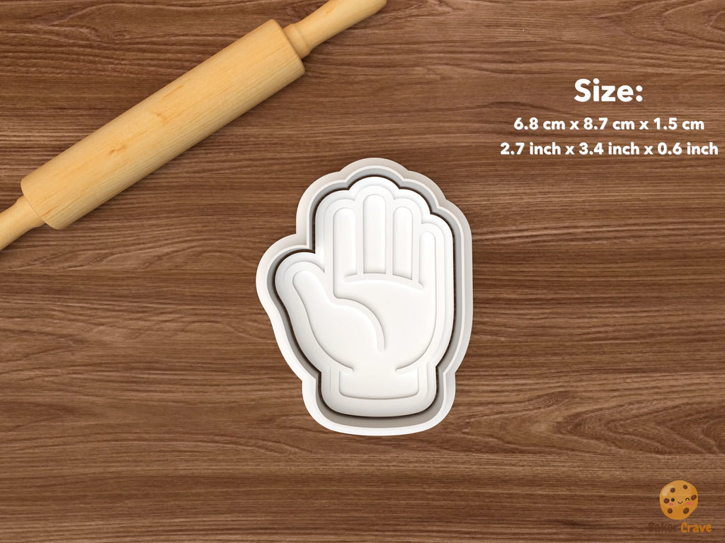 Sign Language Hands Cookie Cutter Set STL File - single open palm hand