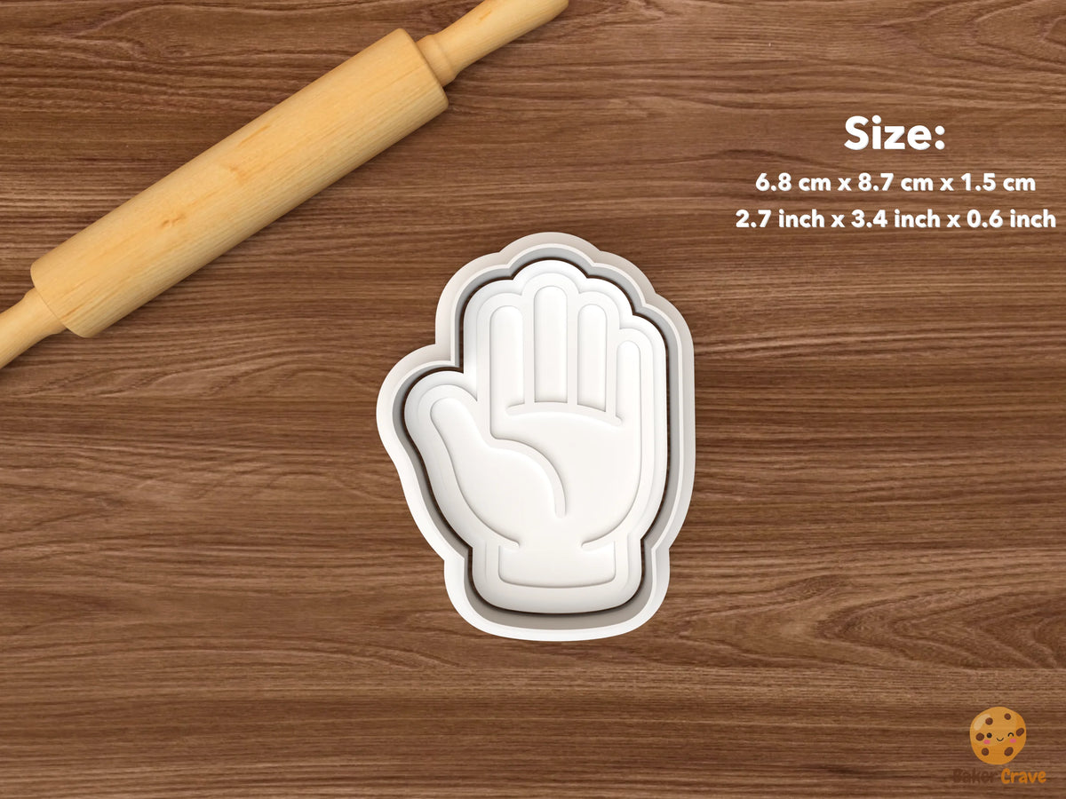 Sign Language Hands Cookie Cutter Set STL File - single open palm hand