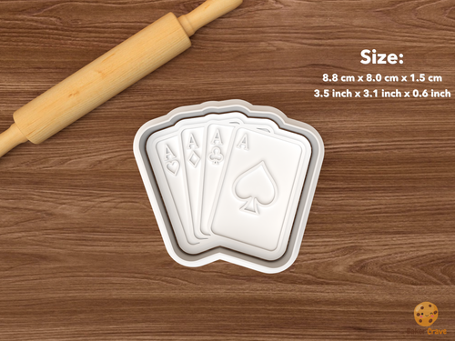 Casino Poker Cookie Cutter Set STL File - single ace playing cards
