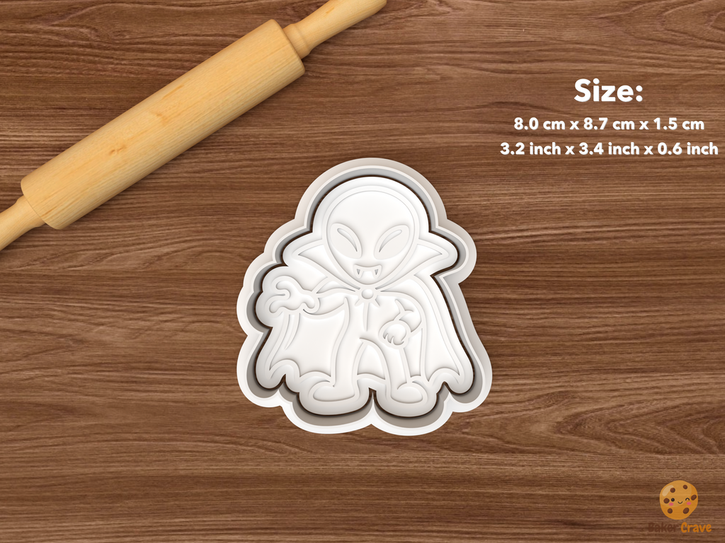 Halloween Alien Cookie Cutter Set STL File - single alien vampire