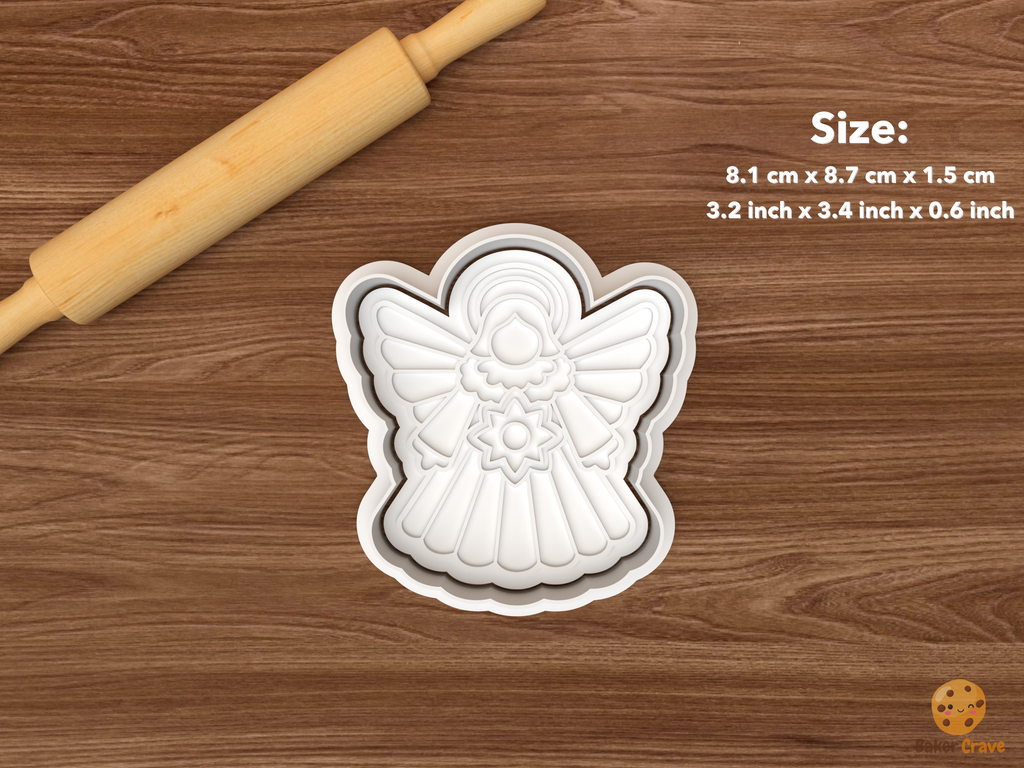 Victorian Paper Christmas Cookie Cutter Set STL File - single angel ornament