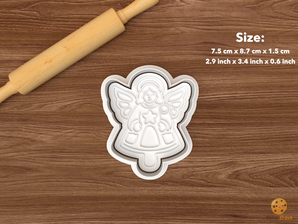 Christmas Shadow Puppet Show Cookie Cutter Set STL File - single angel puppet