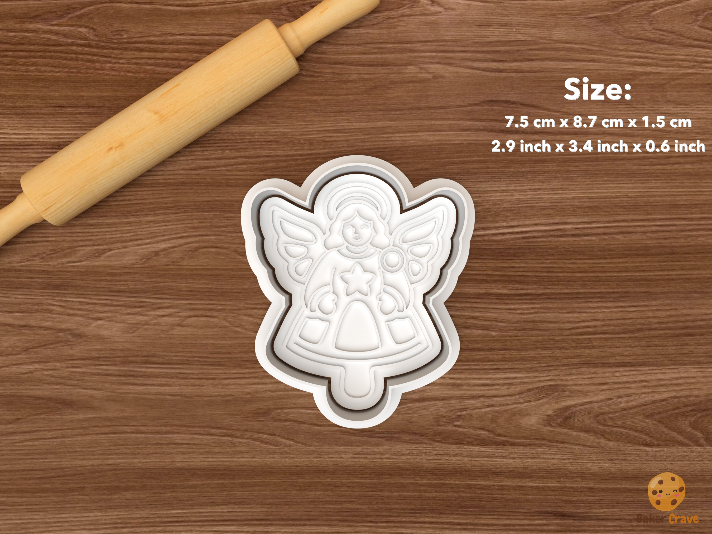 Christmas Shadow Puppet Show Cookie Cutter Set STL File - single angel puppet