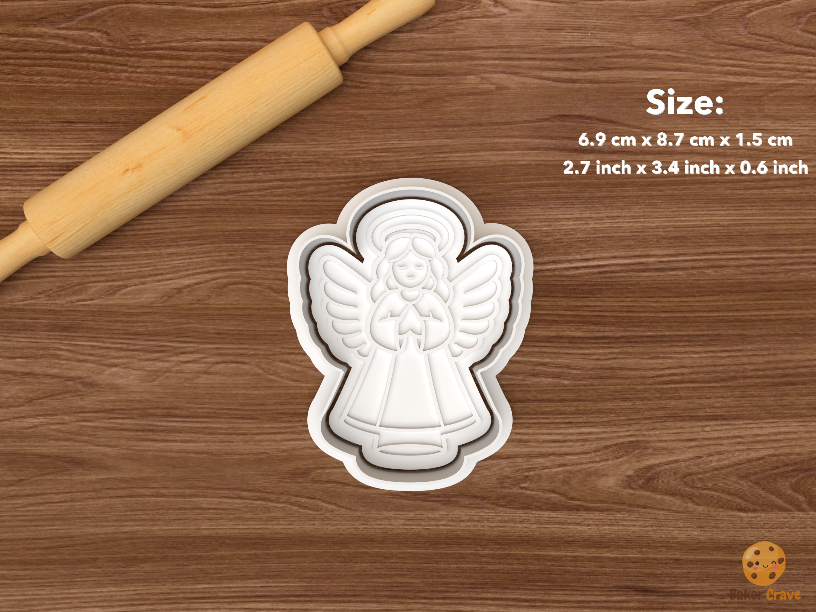 Christmas Tree Topper Cookie Cutter Set STL File - single angel tree topper