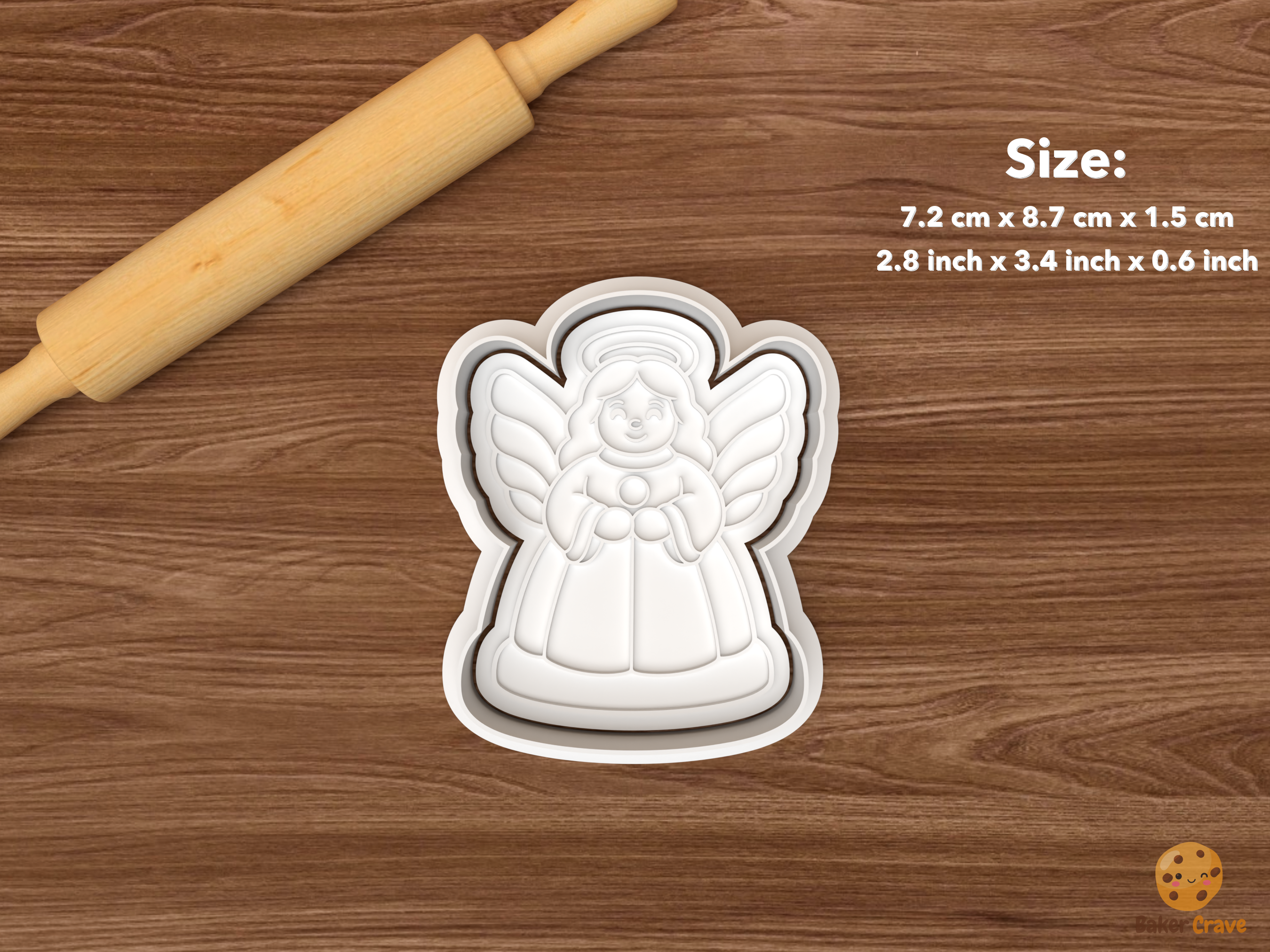 Vintage Blow Mold Christmas Yard Cookie Cutter Set STL File - single angel
