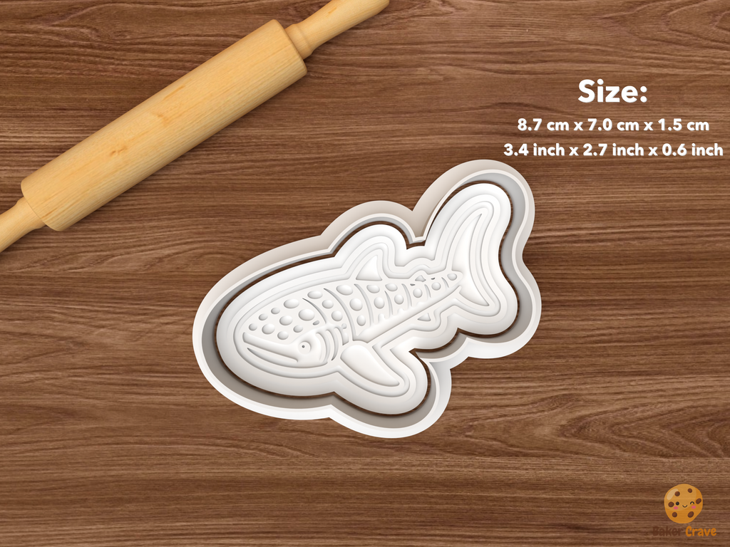 Whale Shark Cookie Cutter Set STL File - single angled swimming whale shark