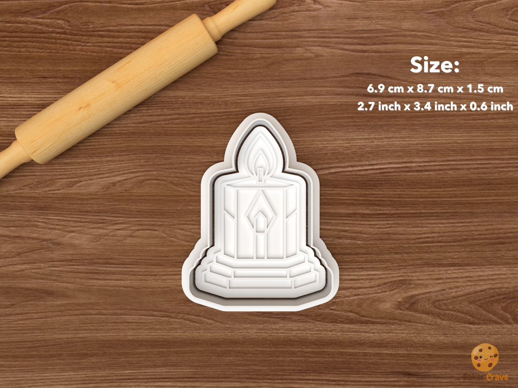 Neodeco Christmas Cookie Cutter Set STL File - single art deco candle