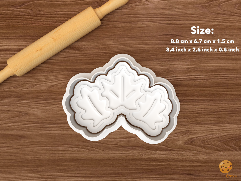 Autumn Pumpkin Leaf Wreath Platter Cookie Cutter Set STL File