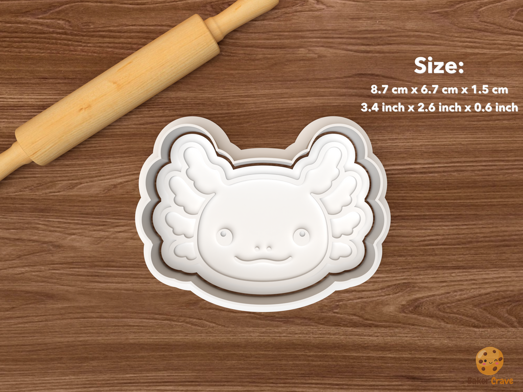Axolotl Cookie Cutter Set STL File - single axolotl face
