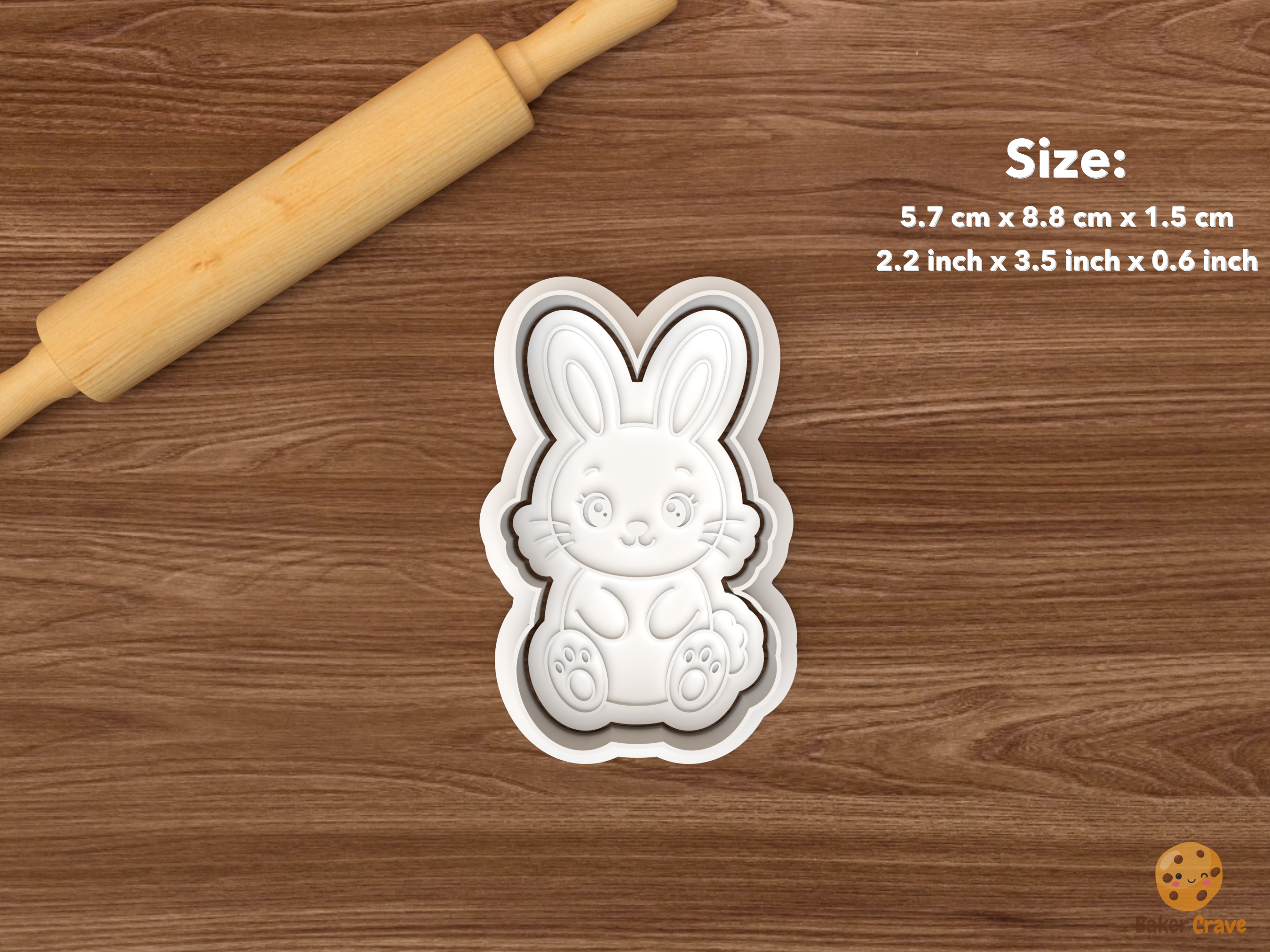 Cute Woodland Baby Animals Cookie Cutter Set STL File - single baby bunny