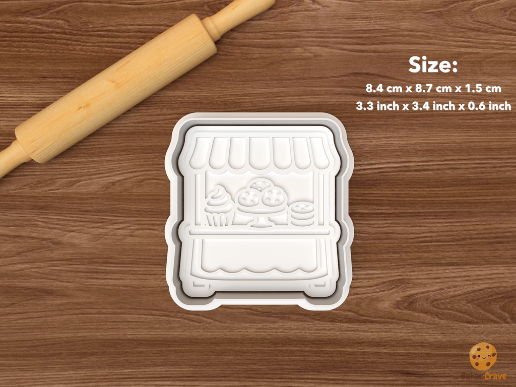 Charity Bake Sale Cookie Cutter Set STL File - single bake sale booth