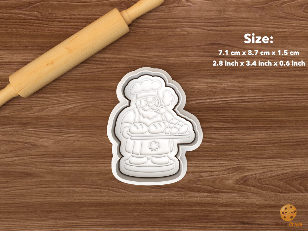 German Christmas Smoker Cookie Cutter Set STL File - single baker smoker with bread tray