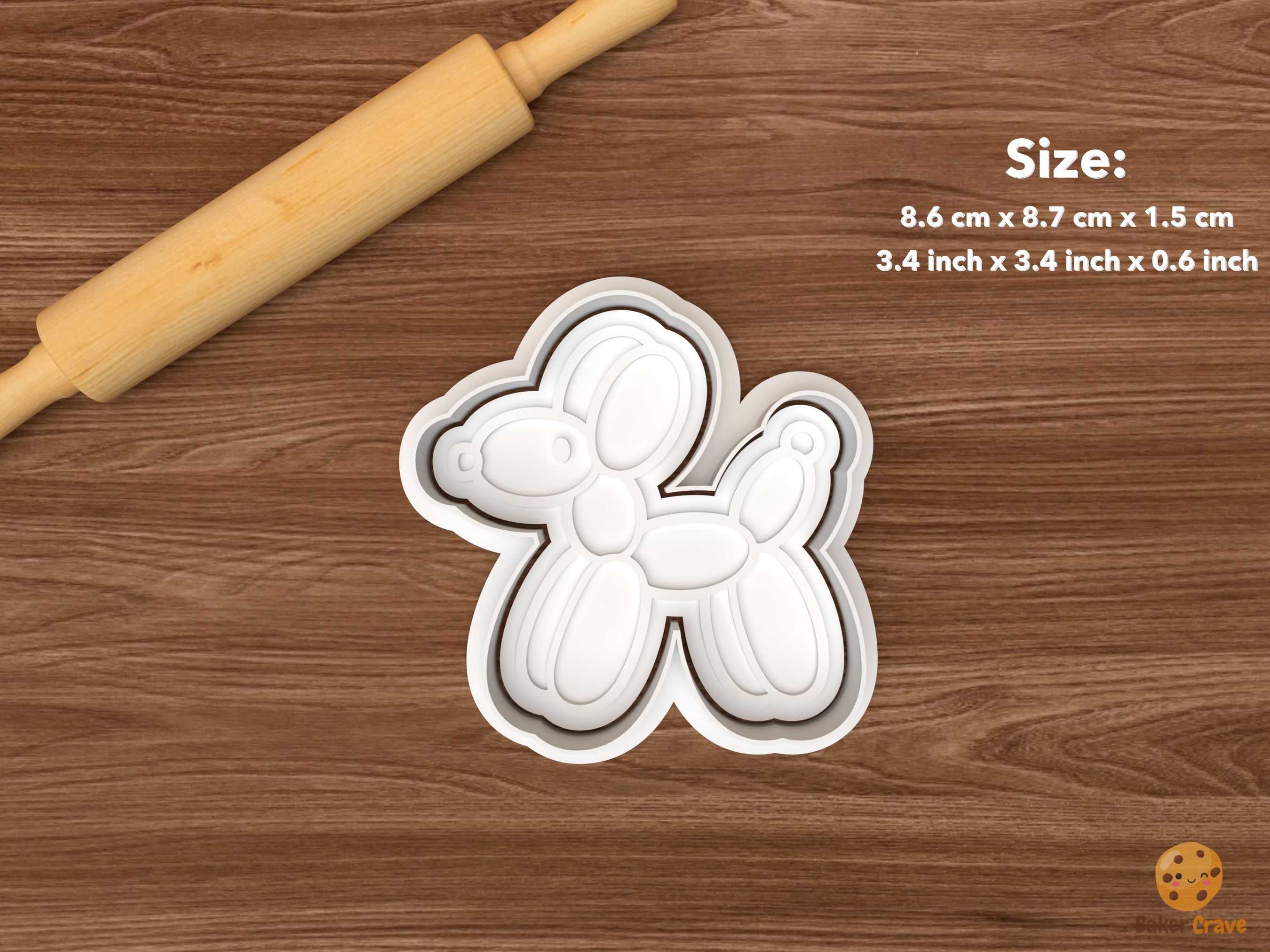 Party Animals Cookie Cutter Set STL File - single balloon dog
