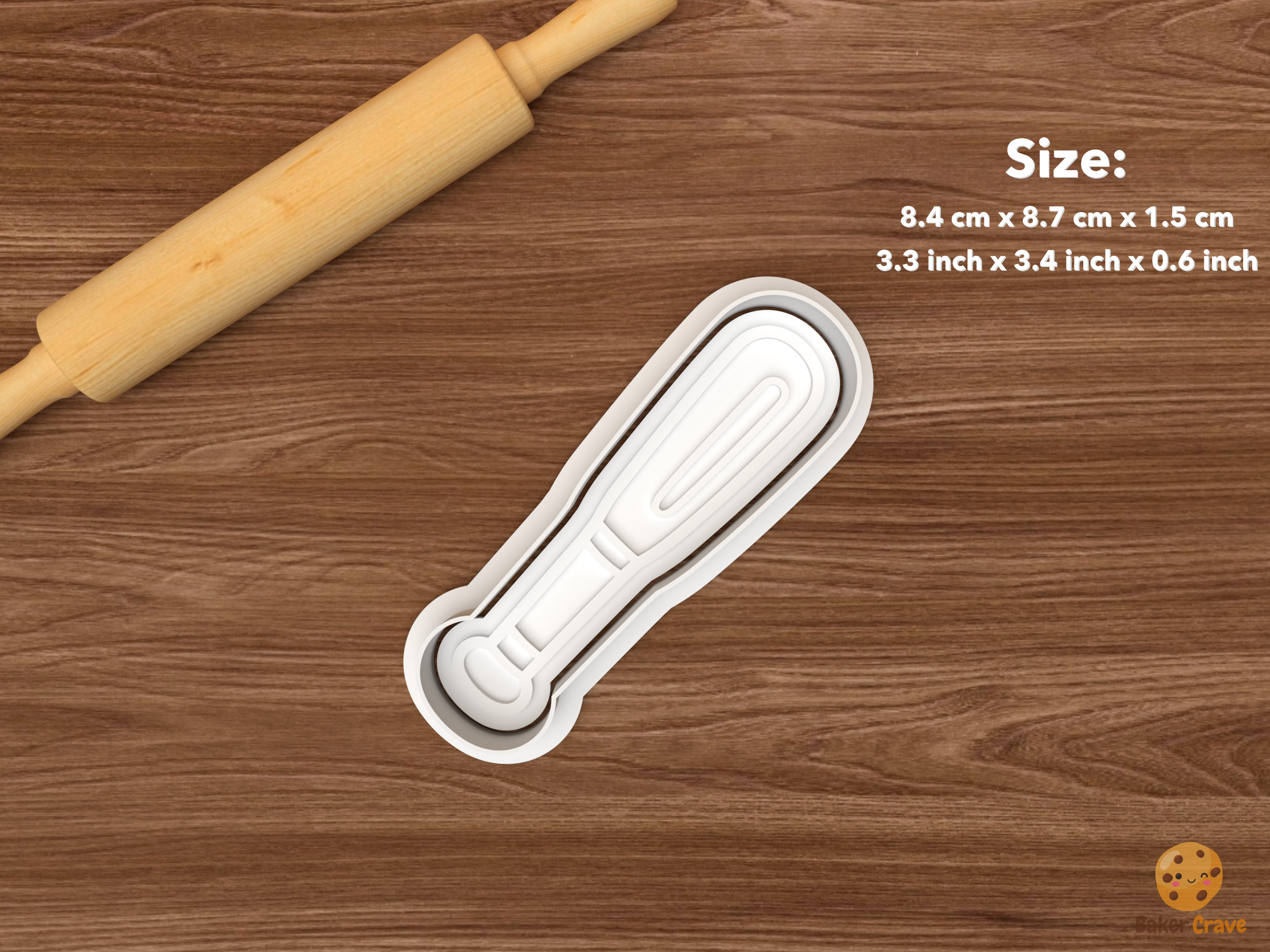 Baseball Cookie Cutter Set STL File - single baseball bat