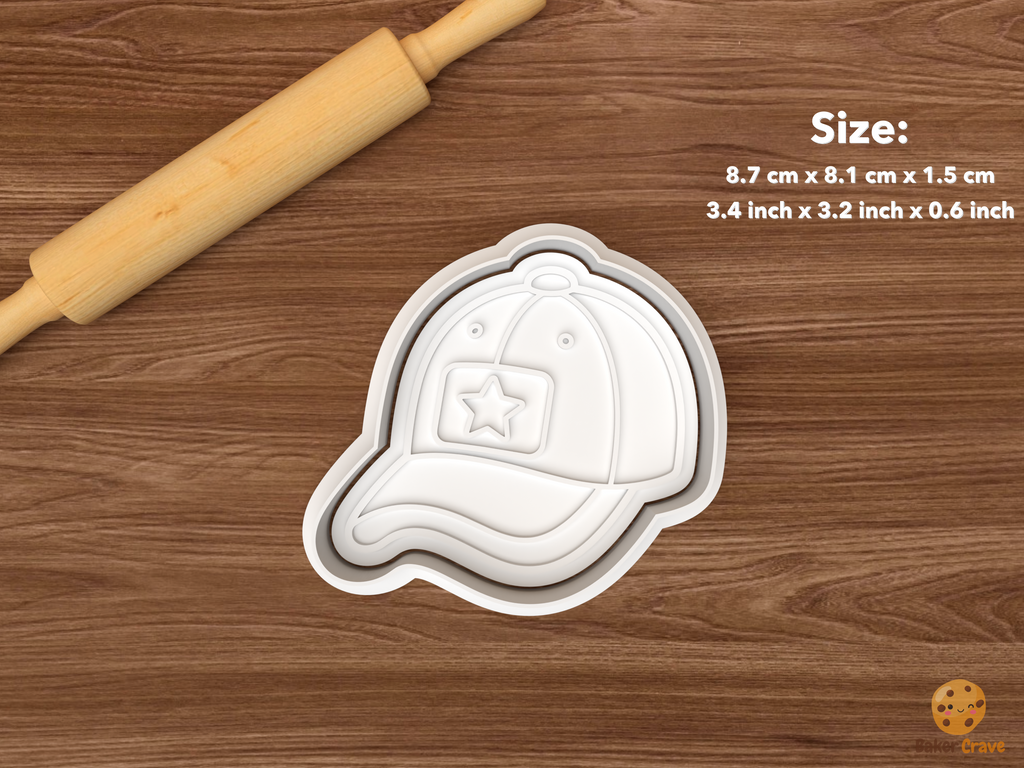 Sports Dad Cookie Cutter Set STL File - single baseball cap